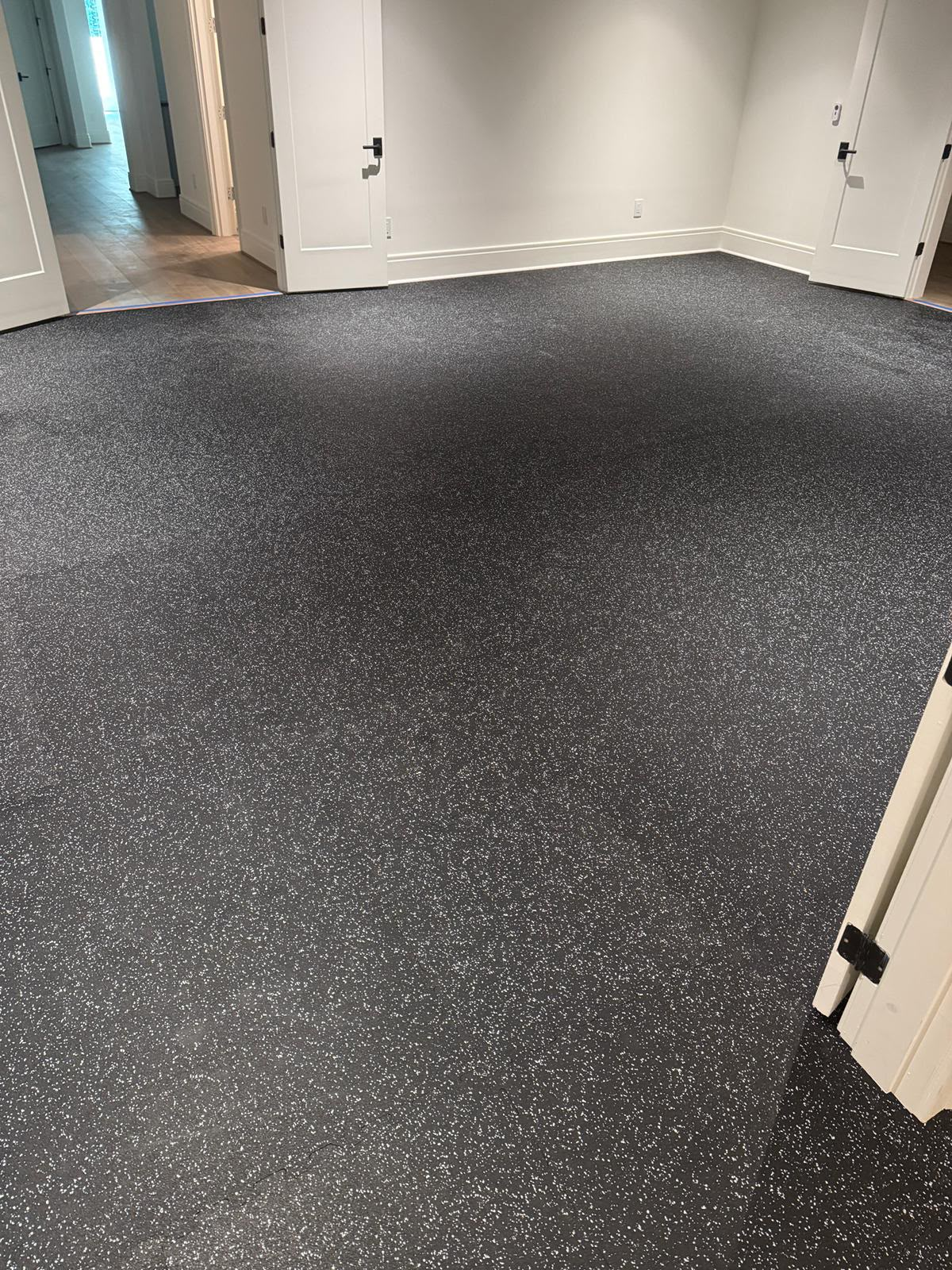 Heavy-duty rubber gym flooring installation